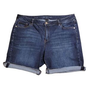Lane Bryant Bermuda Jean Shorts Womens Plus Size 18 High Rise Dark Wash Denim